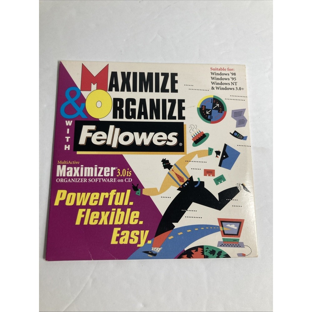 Fellowes Maximizer 3.0is Software CD Windows 95 98 NT OS Organizer Vintage PC